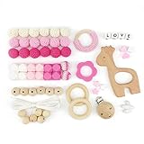 Mamimami Home 噛がため 安全素材 歯固めおしゃぶり DIYセット ジラフ 材料パッケージ おしゃぶりチェーン 看護ネックレス 授乳用 幼児玩具　誕生ギフト 出産祝い 贈り物　[BPAフリ