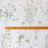 IRIZCO230＊90cm 花咲くヴィンテージ植物プリントコットン生地