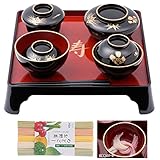 お食い初め 食器セット 祝膳 6点セット 女の子 黒色 緑黄色野菜入り そうめん