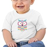 カラフルなフクロウ子供服 ベビーTシャツ 半袖 男の子 女の子 クルーネック カジュアル