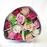 母の日のプレゼント 母の日 花 ギフト プレゼント 誕生日 プレゼント 女性 花束 ソープフラワー フレグランス フラワー 造花 (ローズブーケ ピンク)