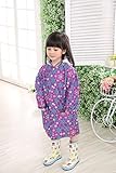 レインコート レインウェア キッズ 子供用 レインポンチョ抗菌 無臭 軽量 専用ポーチ付 リュックサックにも対応 全2色 (L, パープル)