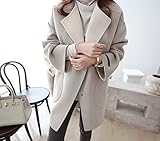 La02grXL ガレット デ ロワ (galette des Rois) 大きなポケット フリース ノンカラー アウター レディース コート ジャケット 春物 La02 ((05) XL, グレー)