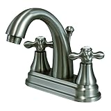 Kingston Brass KS7618AX English Vintage Center Set Lavatory Faucet, 4-3/4-Inch, Satin Nickel [並行輸入品]