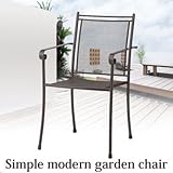 ガーデンチェアー シンプルモダン スチール製 スタッキング可能 メッシュチェアー2脚セット