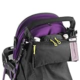 ベビーベビーカーオーガナイザーバッグ、2カップホルダーとアクセサリーメッシュ携帯電話ポケット（黒）とストレージバッグ