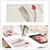 モダンコットンリネンプレイスマットキッチンテーブルマットforホームキッチンオフィステーブル飾り ホワイト