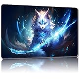 Malqiqi MTG用プレイマット 無料ストレージバッグ、ゲームマット 24 x 14インチ TCG カード用ボードゲームマット(スマートマジック-レギュラー)