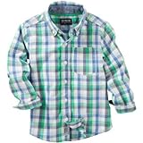 オシュコシュ OSHKOSH/ プラッドボタンフロントシャツ トップス長袖シャツ 7歳【並行輸入】