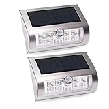 AVAWAYソーラーライト 人感センサーライト 9LEDウォールランプ　ステンレススチール省エネ常夜灯&防犯灯 IP44生活防水 屋外照明（アウトサイドウォール）/段階/庭先/玄関など対応 (ソーラー