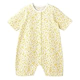 MIKIHOUSE FIRST(ミキハウスファースト)鮮やかな星＆お花柄のプレオール(50cm-60cm)(カバーオール) ５０-６０cm,白×黄