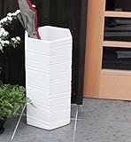 信楽焼 ホワイトマット六角傘立て しがらき焼 笠立て 陶器 おしゃれ kt-0264