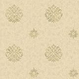 Warner BRL980811 Meadow Medallion Wallpaper, Yellow [並行輸入品]