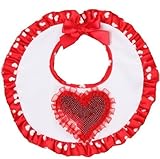 Red Lil' Love Sequin Ruffle Bib by Bearington