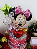 バルーン　おむつケーキの出産祝いディズニー　ミニーちゃん 出産祝い