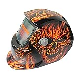 Giantree 溶接ヘルメット、大きな眼の頭蓋骨電動溶接ヘルメット自動暗化フード、ミグTigアーク溶接機のマスクブルーイーグルデザイン