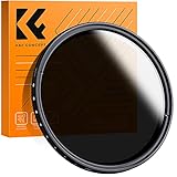 K&F Concept 82mm Variable ND2-ND400 Filter Adjustable ND Neutral Density Fader ND2 ND4 ND8 ND16 Cleaning Cloth for Camera Lens (Nano-B Series)