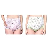Cozy Maker（C&M）マタニティショーツ ウエストらくらく 下着 妊婦 パンツ インナー 水玉 2枚セット (XXL, ピンク+ホワイト)