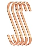 RuiLing 12パック4.5インチブラッククローム仕上げスチールHangingフラットフック丈夫なS – S型フック服のフック、台所用品、ポット、食器、植物、タオル、ガーデニングツール、