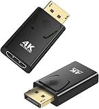 ALLVD DisplayPort to HDMI変換アダプタ，DP to HDMIアダプタ4K@30HZ 金メッキディスプレイポート(DPオス → HDMIメス)【2枚】 ブラック