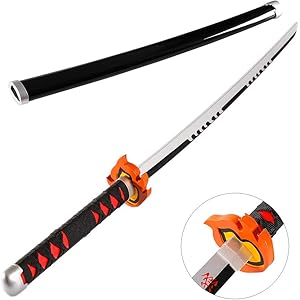 ASINKING 鬼滅の刃 日輪刀 ヒノカミ神楽 鬼殺隊 にちりんとう 刀 鬼滅 ABS 丸形鞘 きめつのやいば 竹刃…