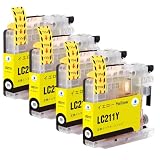 LC211Y ブラザー 用 インク LC211 イエロー 4本セット 大容量 互換インクカートリッジ 対応DCP-J968N DCP-J562N DCP-J963N MFC-J737DN MFC-J837DN MFC-J887N MFC-J997DN