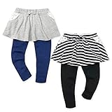 ベビー服 女の子 スカッツ スカート スパッツ  裏ボア 無地 ボーダー レース リボン  女児 ベビー (1.グレー/90cm)