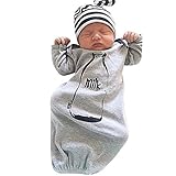 mnlybaby幼児ベビーボーイズガールズ長袖プリントSleeper Gowns カラー: グレー