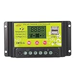 Anself 20A 12V / 24V 多機能 PWM ソーラー充電コントローラ LCDディスプレイ付き オートレギュレータ ソーラーパネルバッテリ ランプ過負荷保護