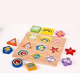 LanLan木製Geometrical Shape建物ブロック教育interestingjigsawパズルToy XJSJ-0914-LW09
