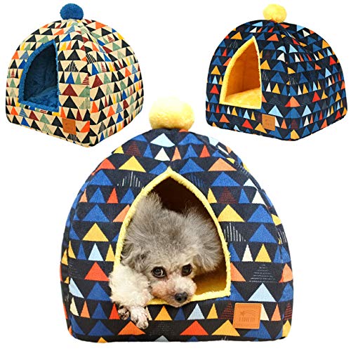 iDog テントベッド さんかくコーデュロイ サイズS アイドッグ ベージュ ペット ベッド