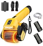 Qimedo 電動バーベキューブラシ 強力焦げ落とし 充電式バッテリー2個付き 交換可能な金属製ブラシヘッド2本 キャンプBBQ掃除に最適