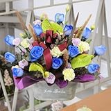 青いバラのアレンジメント ブルーダイヤモンド3L  ブルーローズ アレンジメント