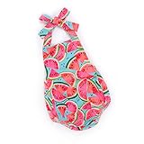 かわいいベビー女の子夏服スイカパターンロンパースノースリーブジャンプスーツOutfit
