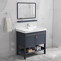 イタリアで購入　洗面台　パウダー台付 洗面台セット MARGIN CABINET 総幅90cmプラン 洗面所収納 ミラー