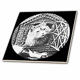3drose Scenes from the Pastマジックランタン – ヴィンテージComical Cat In Basket Houseシャンパンとパイプビクトリア朝1890 – タイル 8-I
