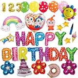 deerzon 誕生日 飾り付け ドキンちゃん アンパンマン バルーン 風船 セット 1歳 2歳 3歳 男の子 女の子 バースデー 数字 (ドキンちゃん)