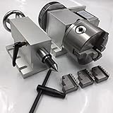 4th Rotary Rotational Axis Hollow Shaft 3 Jaw 100mm Tailstock NEMA23 CNC Router 第4ロータリー回転軸中空軸3ジョー100