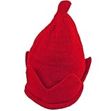 [モノジー] MONOZY キッズ ベビー とんがり帽子 子供 ニット帽 選べる10色 クラウン ニットキャップ 男女 兼用 秋 冬 帽子 (07) レッド)