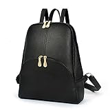 Nevenka さりげないバックパックレディーストートバッグ、ショルダーバッグ (BLACK) [並行輸入品]