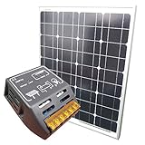 Dream Link(ドリームリンク) 単結晶太陽光ソーラーパネル50w(12V) チャージコントローラー12Aセット