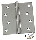 Dynasty Hardware 4" Door Hinges Square Corner, Satin Nickel, 2 - Pack [並行輸入品]