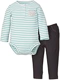 カーターズ carter's baby line 長袖ロンパース&パンツセット 9ヶ月 ボーダー 緑 デニム レギンス 121C810 【並行輸入品】