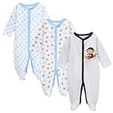エルフ ベビー(Fairy Baby)新生児服 足つきカバーオールロンパース 長袖 3枚セット 出産祝い 可愛い 0-3M セット5
