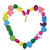 木製ビーズ 知育玩具 赤ちゃん おもちゃ 紐通し ボビンひもとおし 木のおもちゃ 知育玩具 英字アルファベット/数字/動物/果物 Broadroot (動物)