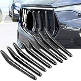 8 個の炭素繊維スタイルの車のフロントグリルグリルカバートリムステッカーストリップマセラティレバンテ 2017-2018 車スタイリング