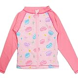 SOMETHING キッズ・ジュニア女の子用長袖ラッシュガード水着 sw1248 100cm ピンク