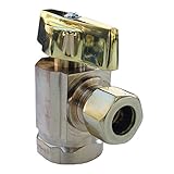 LASCO 06-9201PB Angle Stop, Quarter Turn with 1/2-Inch Female Iron Pipe x 3/8-Inch OD Compression, P