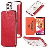 Aokikeisu iPhone12 /iPhone12 Pro ケース 6.1インチ リング 手帳型 iPhone12 Pro ケース iPhone12 ケース リング付き 手帳型 アイフォン12 プロー カバー アイフォン12 ケース スタンド機能付き カード収納可 落下防止【対応機種iPhone12 /iPhone12 Pro レッド】