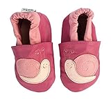 Tipsie Toes Soft Sole Baby 100% Genuine Leather Shoes PINK - Little Snail (6-12 Month (118)) by Liv 